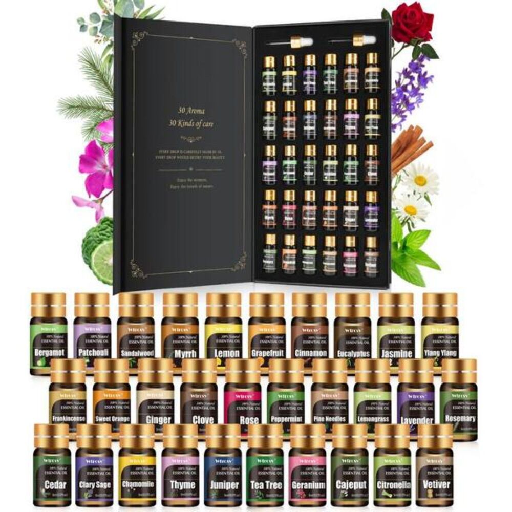 🆕 Natural Essential Oils Gift Box - Set of 30